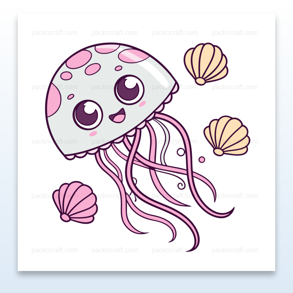 Illustration de méduse joyeuse pastel pour stickers et papeterie
