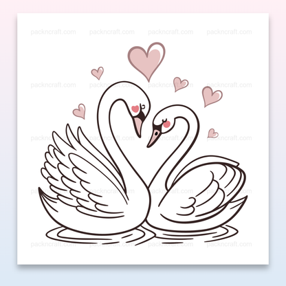 Illustration romantique de cygnes, idéale pour l’art numérique
