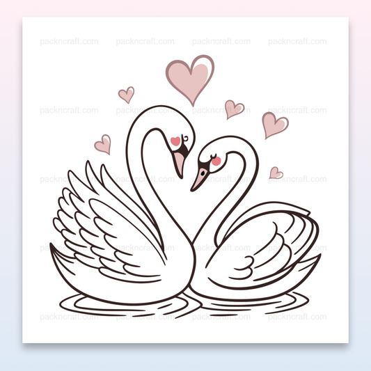 Illustration romantique de cygnes, idéale pour l’art numérique