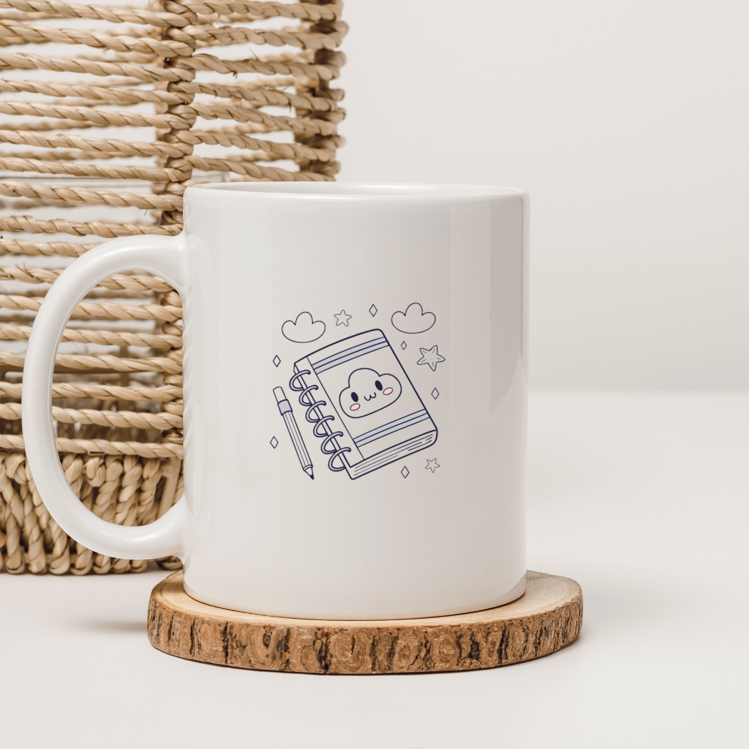 Mug décoratif avec motif nuage rêveur kawaii pour une touche creative minimaliste