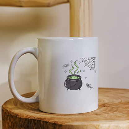 Mug avec symbole d'Halloween mystérieux, ambiance festive et animée