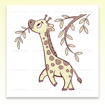 Illustration de girafe gourmande, style pastel pour usage créatif