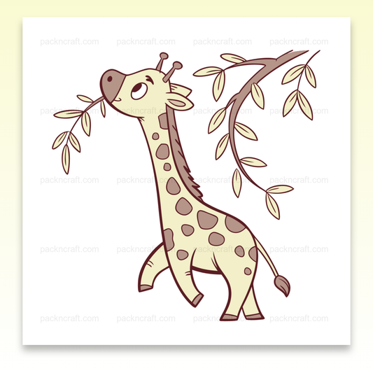Illustration de girafe gourmande, style pastel pour usage créatif