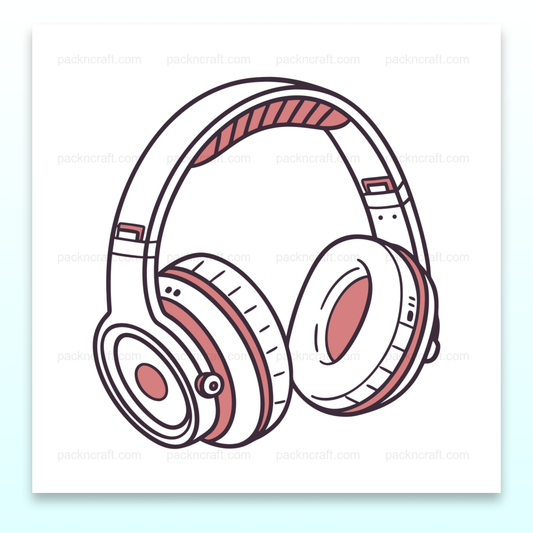 Illustration SVG d'un casque audio vibrant pour applications musicales et déco