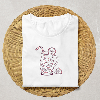 T-shirt décoré avec un pichet de limonade kawaii ambiance été joyeuse et fraîche