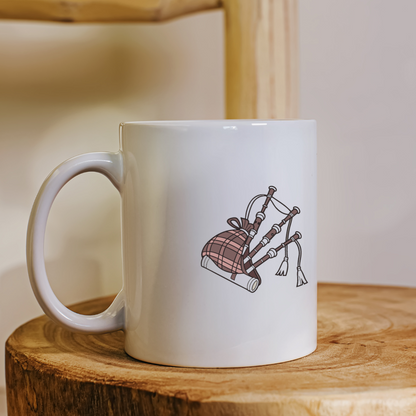 Mug orné d'une représentation artistique d'une cornemuse écossaise raffinée