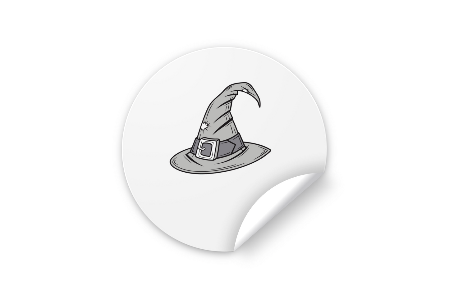 Sticker avec dessin style doodle représentant un chapeau de sorcier sur le thème Halloween