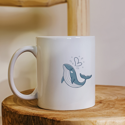 Mug marin joyeux avec baleine style doodle charmant et ludique