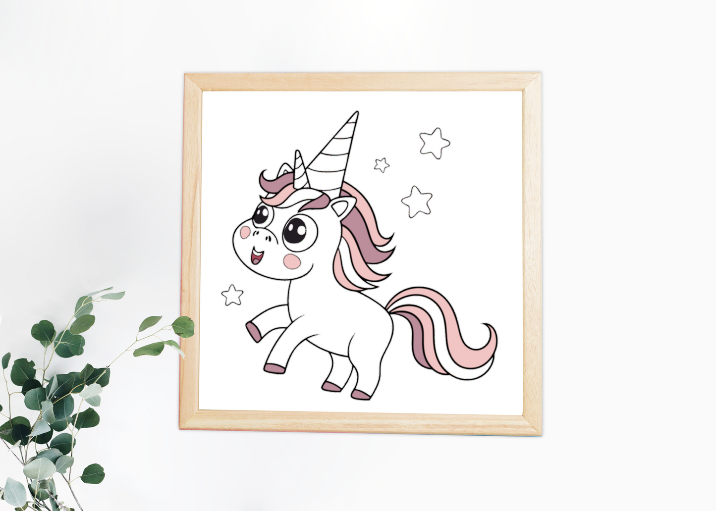 Cadre décoratif licorne kawaii pour chambre d'enfant
