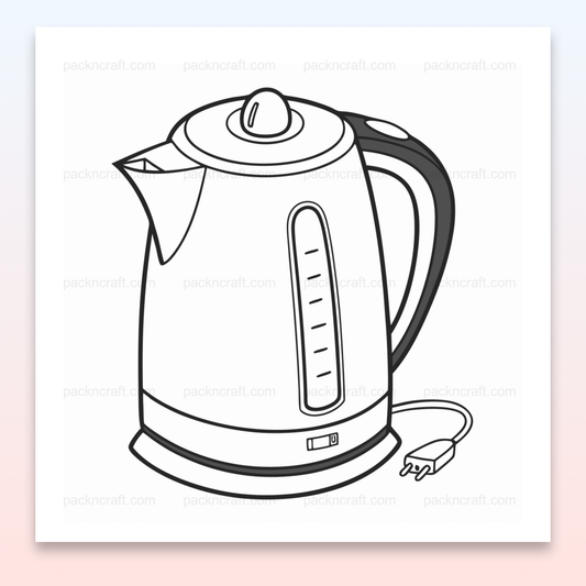 Illustration vectorielle d'une bouilloire minimaliste pour projets créatifs variés.