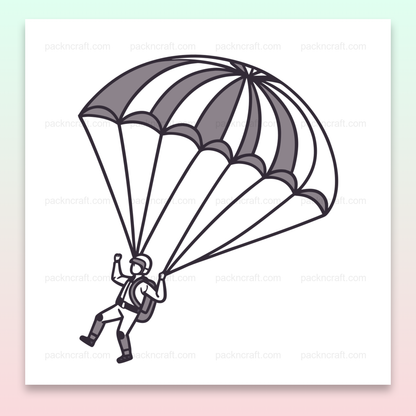 Illustration de parachutiste en SVG pour projets DIY et éducatifs.