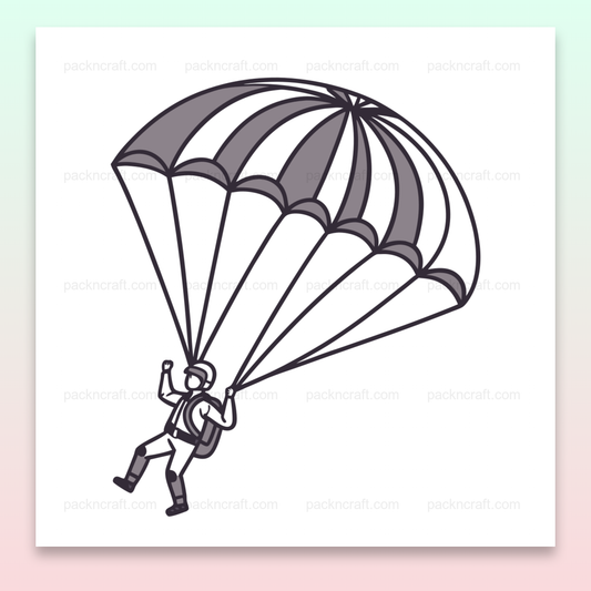 Illustration de parachutiste en SVG pour projets DIY et éducatifs.