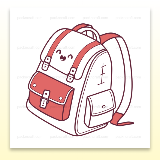 Illustration d'un sac à dos joyeux pour usage scolaire et créatif