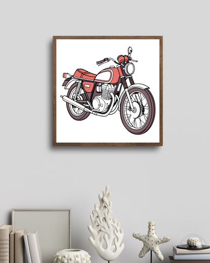 Cadre décoratif vintage avec illustration Honda CB750 1969