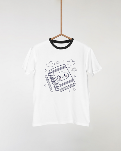 T-shirt créatif avec nuage rêveur style kawaii minimaliste pour école