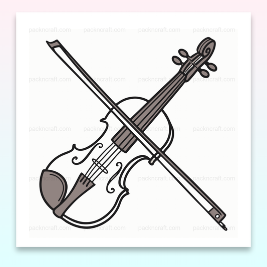 Illustration vectorielle de violon avec archet, idéale pour projets DIY et déco musicale