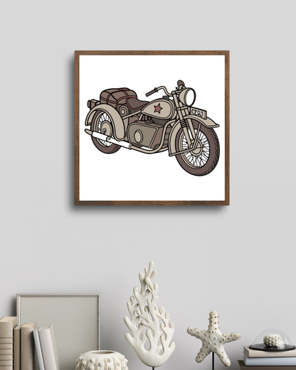 Image romantique de sidecar Ural années 50 en cadre