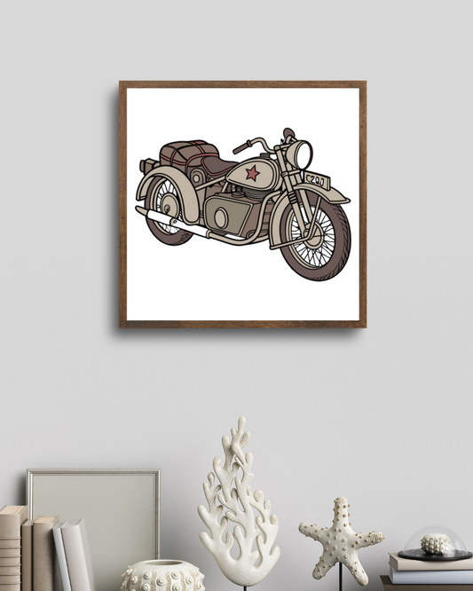 Image romantique de sidecar Ural années 50 en cadre