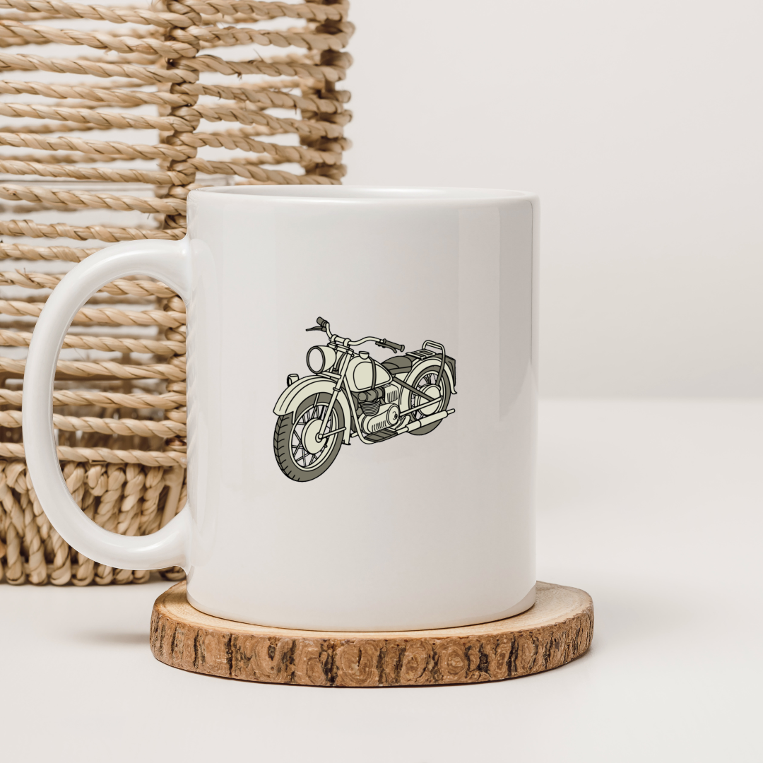 Dessin de la Zundapp KS750 1941 sur mug pour collectionneurs.