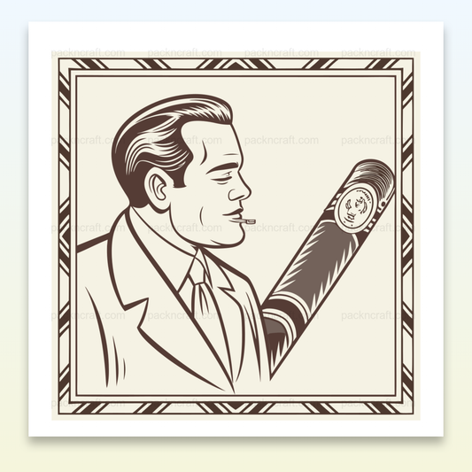Homme élégant fumant un cigare avec un style rétro vintage.
