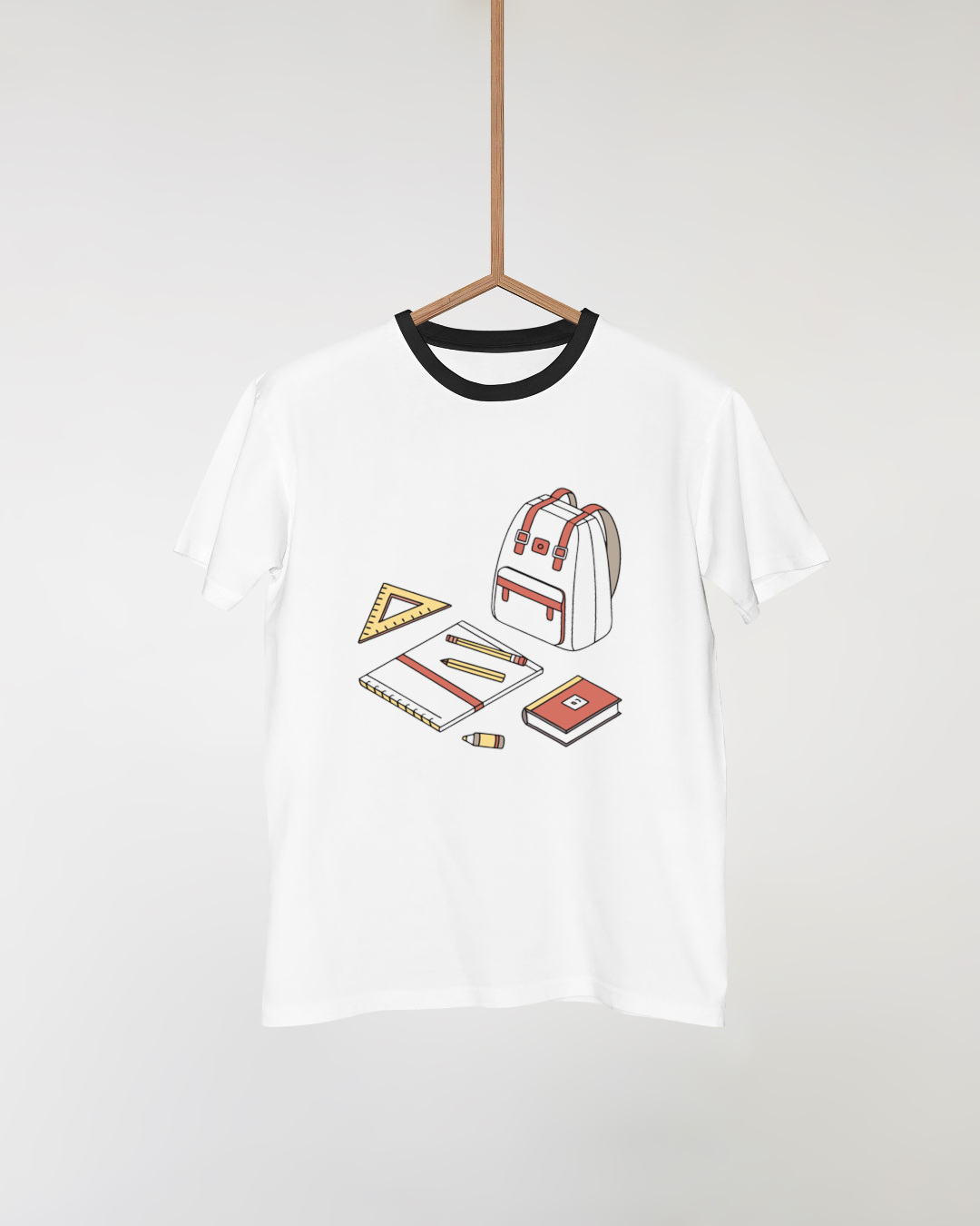 T-shirt avec design minimaliste à motif scolaire pour la rentrée studieuse