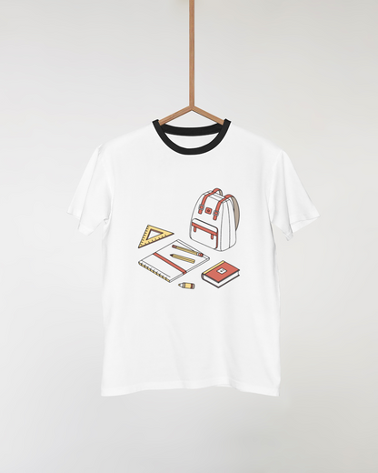 T-shirt avec design minimaliste à motif scolaire pour la rentrée studieuse
