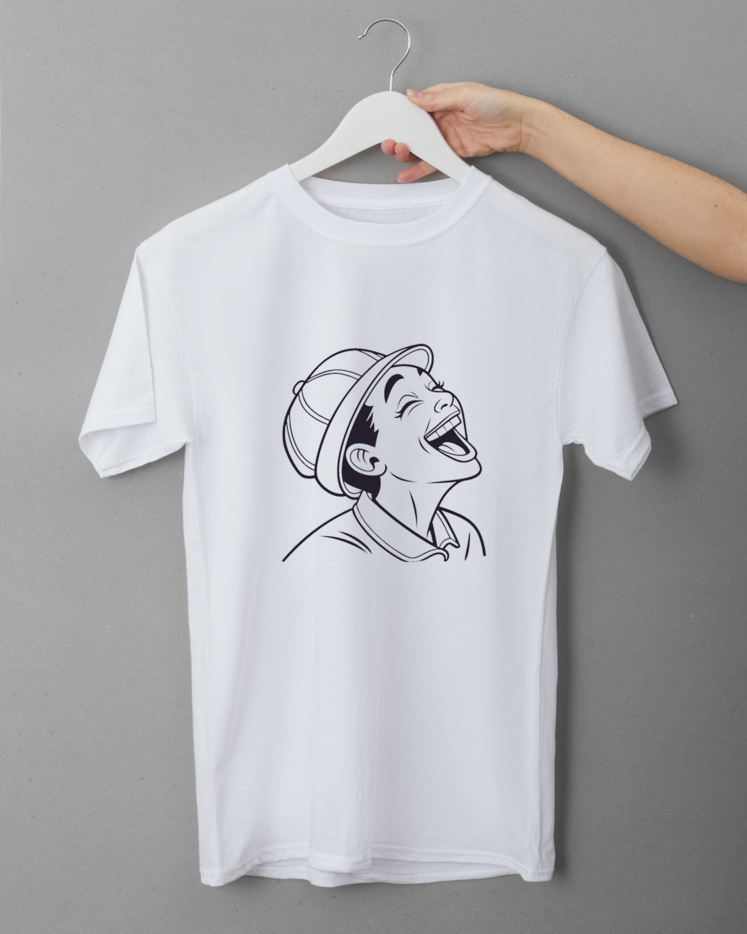 T-shirt avec motif casque joyeux style digital burst de gaieté
