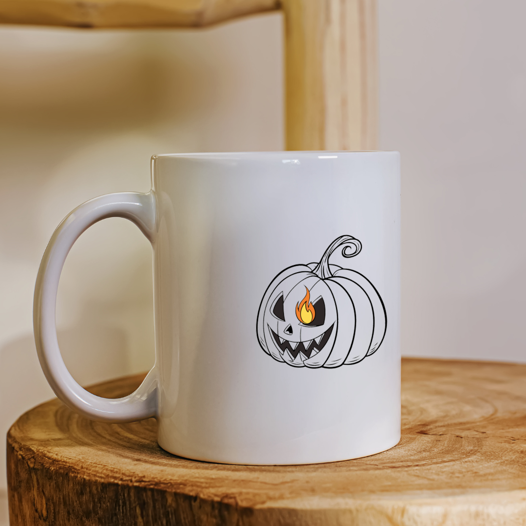 Mug envoûtant avec une citrouille éclatante pour Halloween