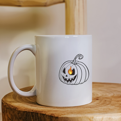 Mug envoûtant avec une citrouille éclatante pour Halloween