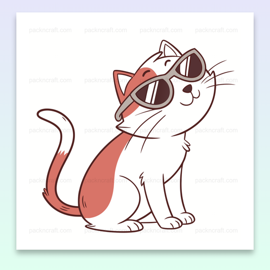 Chat cool avec lunettes stylisé, fichier SVG pour projets DIY et déco.