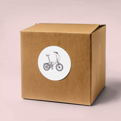Sticker avec icône moderne de vélo pliant pour aventure en ville