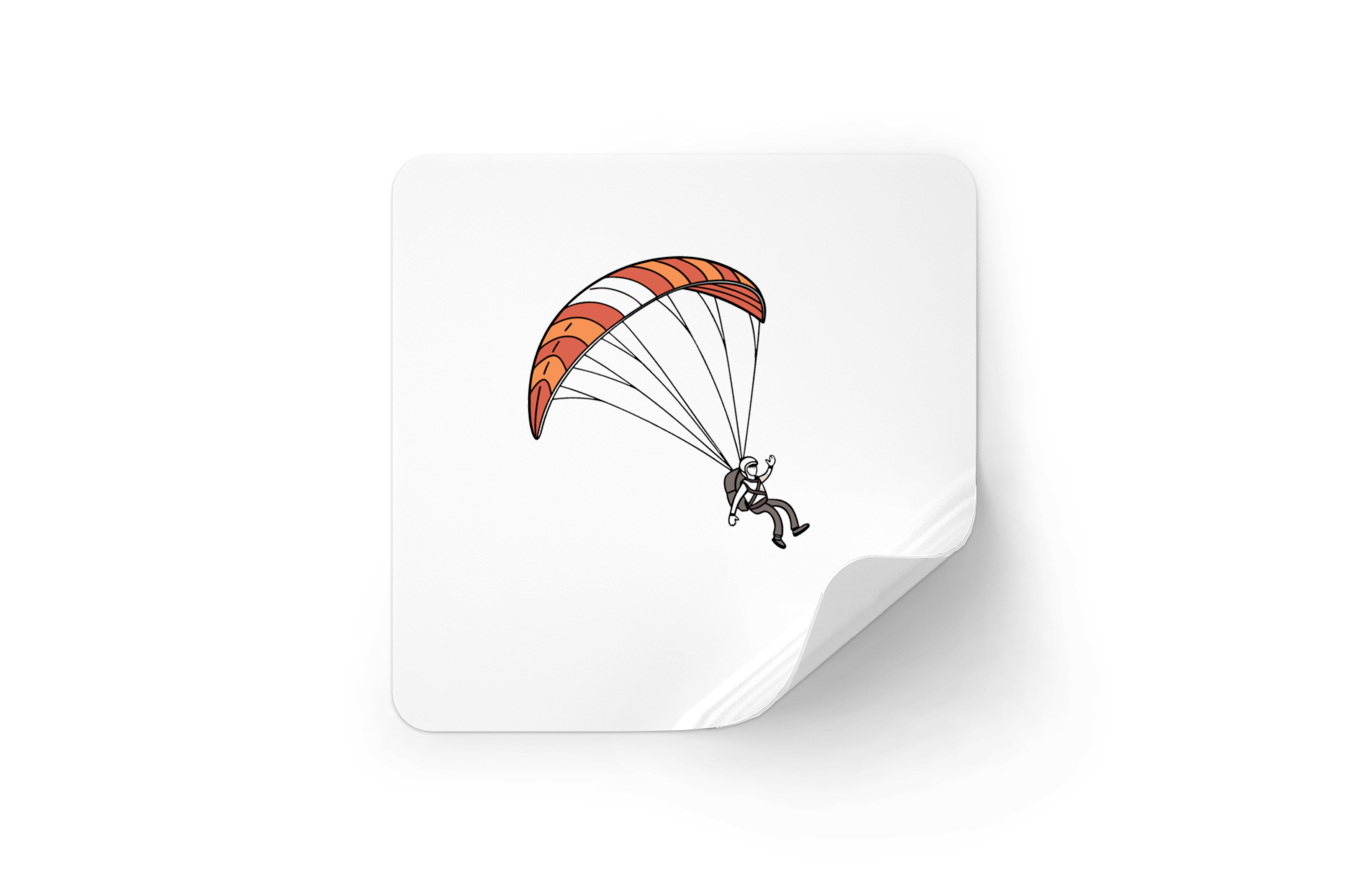 Sticker vibrant avec un parapentiste en plein vol, parfait pour les fans d'aventure
