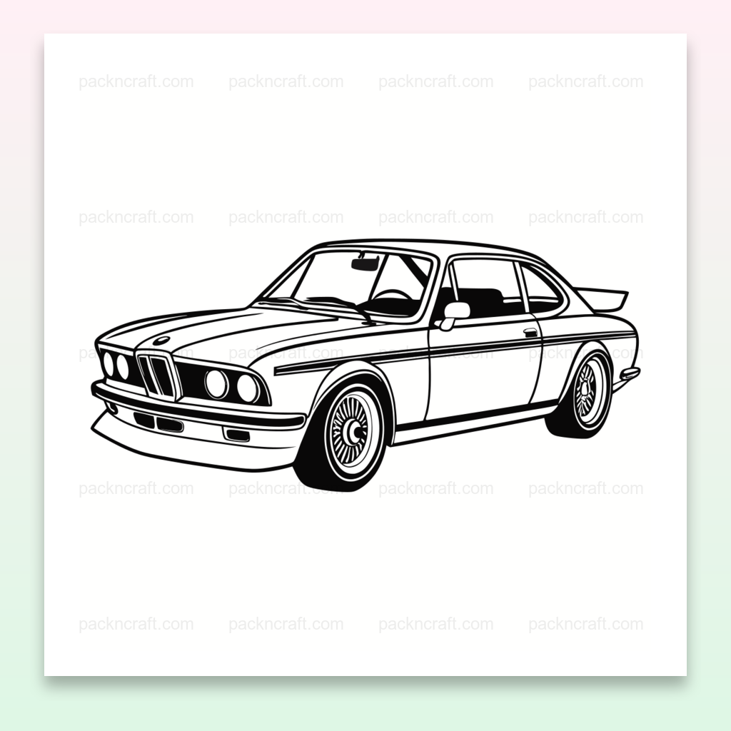 BMW 3.0 CSL Classe et Dynamisme | Art Vectoriel | Vintage