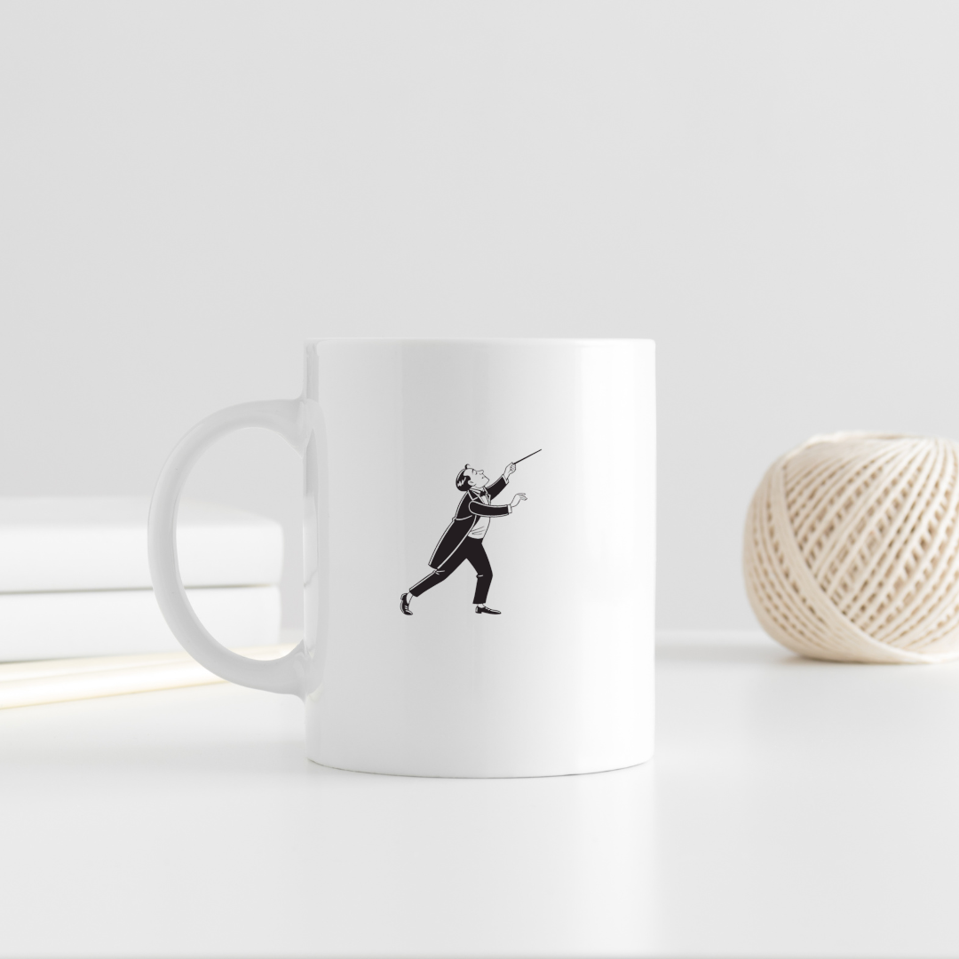 Mug avec chef d'orchestre dynamique en design élégant pour les amateurs de musique