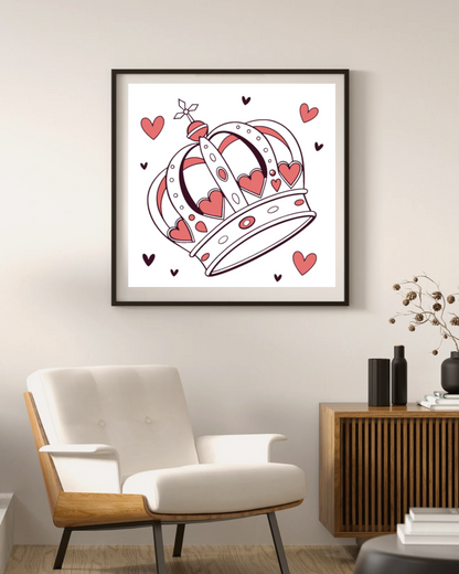Cadre décoratif avec couronne et cœur pour embellir votre intérieur