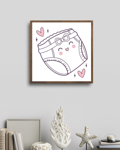 Cadre orné d'une illustration kawaii pour une ambiance douce