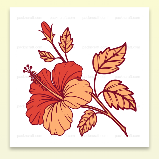 Illustration numérique d'une fleur d'hibiscus éclatant en style pastel pour déco tropique