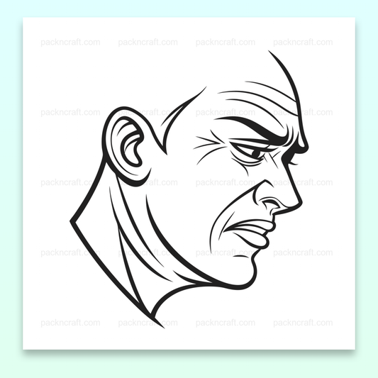 Illustration vectorielle d'un visage déterminé, idéale pour projets créatifs.