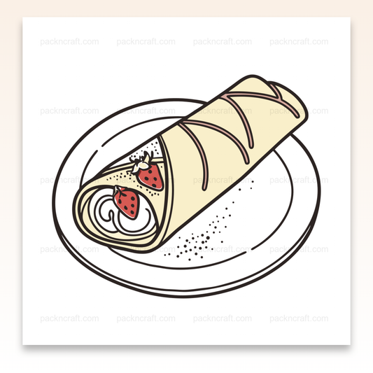 Illustration SVG d'une crêpe gourmande, idéale pour cuisine et DIY.