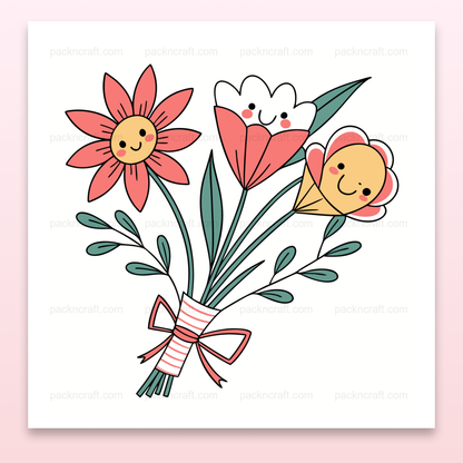 Illustration joyeuse de bouquet de fleurs pour usage créatif et éducatif