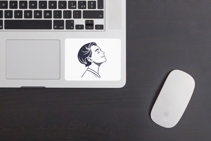 Sticker avec icône minimaliste apaisante au design épuré, évoque la sérénité