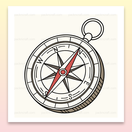 Illustration vectorielle de boussole, idéale pour projets DIY et déco voyage.