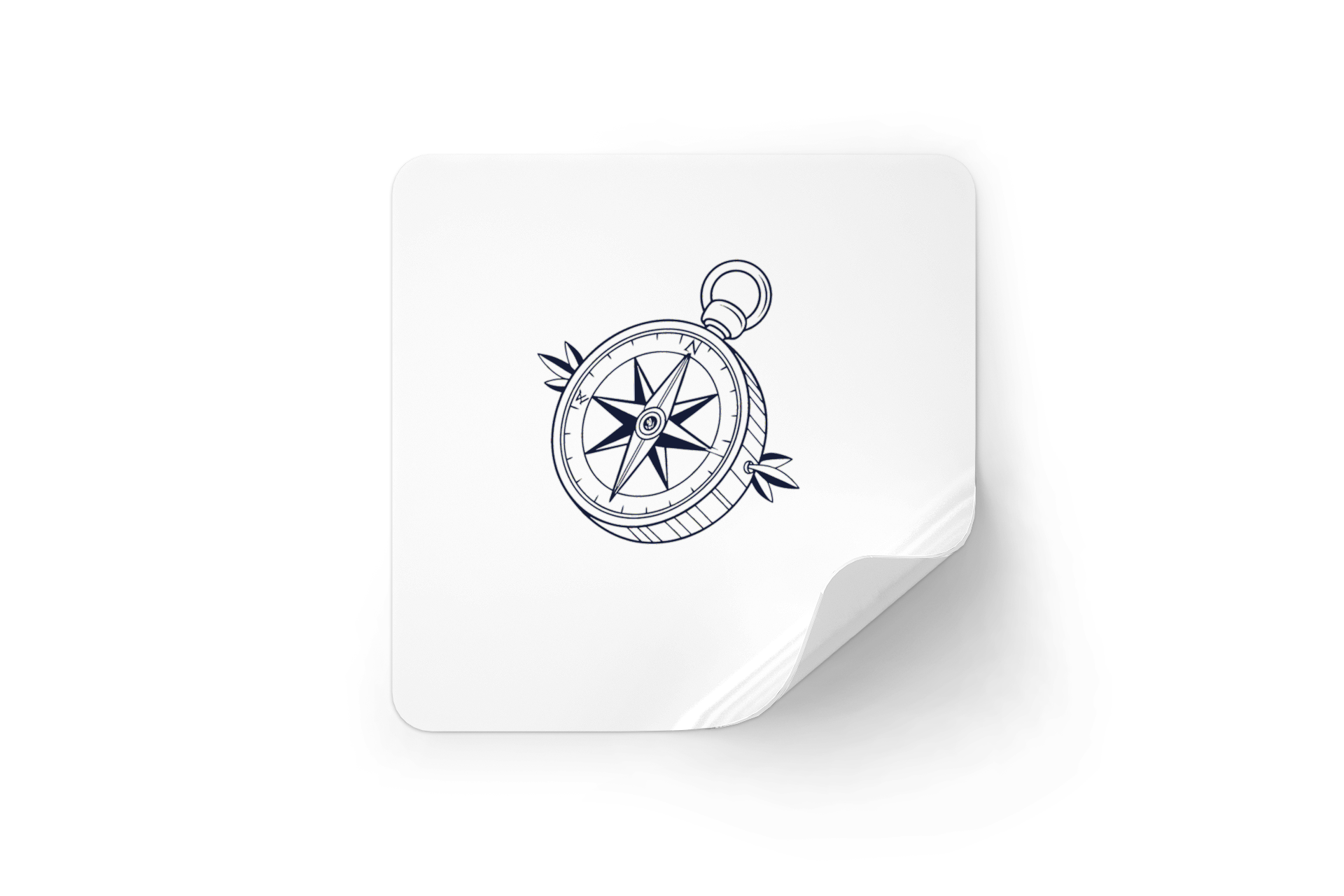 Sticker aventureux avec boussole minimaliste sur thème explorateur