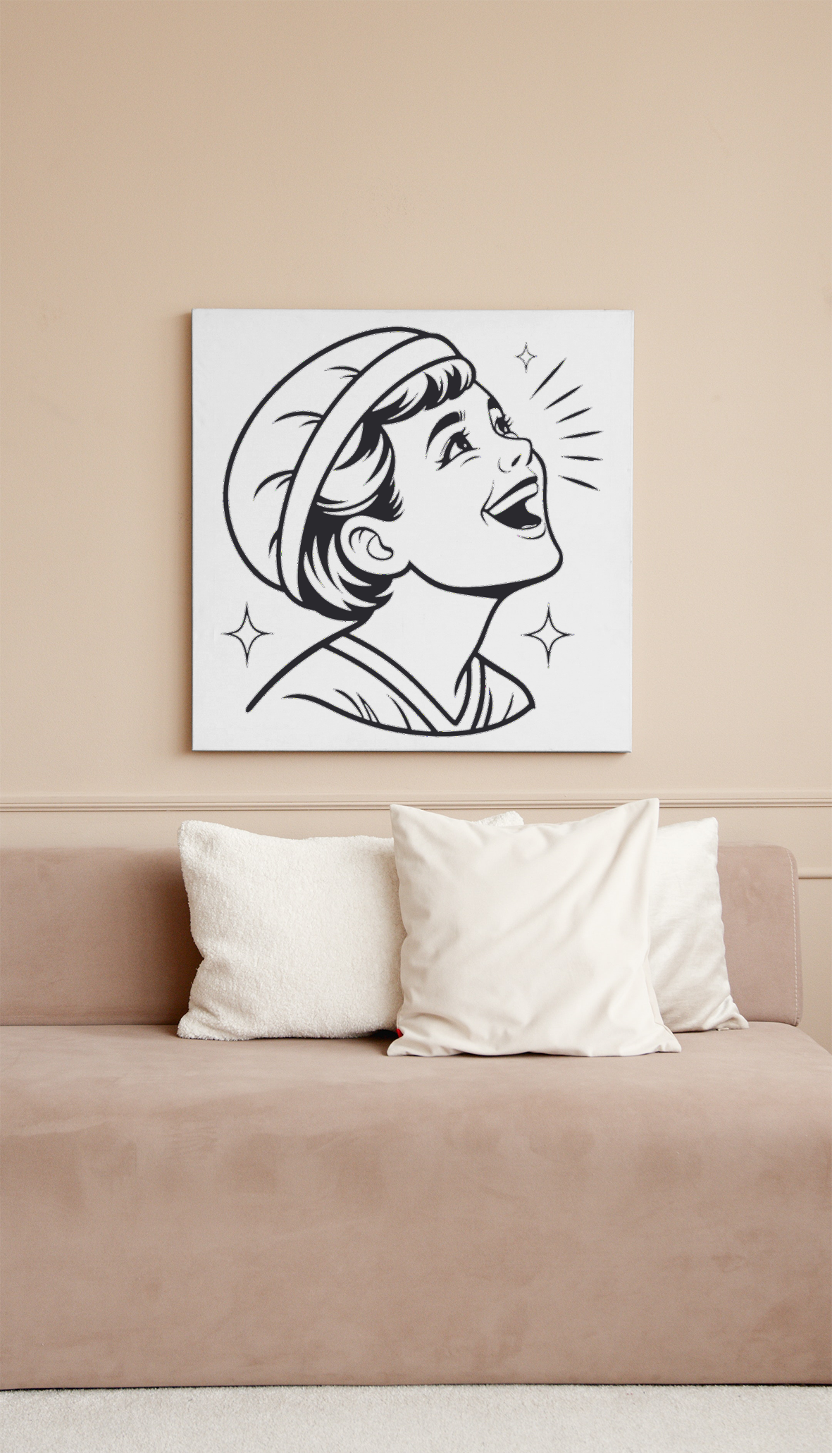 Cadre décoratif avec icône enfant riant, style éclatant et joyeux