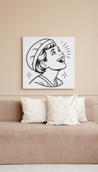 Cadre décoratif avec icône enfant riant, style éclatant et joyeux
