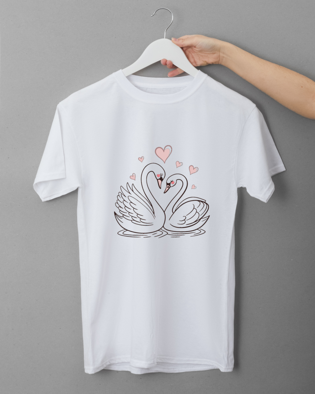Design de cygnes sur t-shirt, parfait pour la mode personnelle