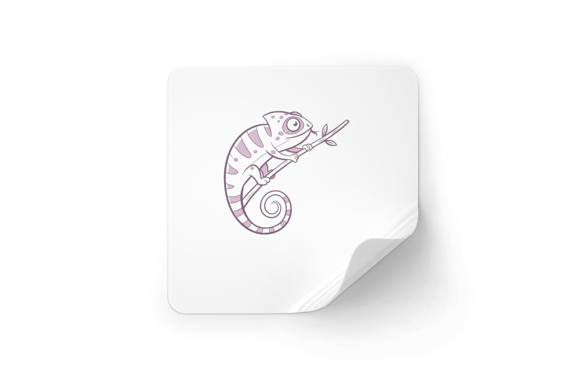 Sticker numérique avec un caméléon stylisé apportant une touche de jungle