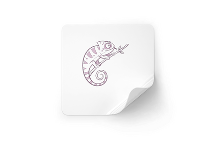 Sticker numérique avec un caméléon stylisé apportant une touche de jungle