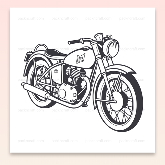 Dessin vintage de moto Velocette Venom 1955 en cadre