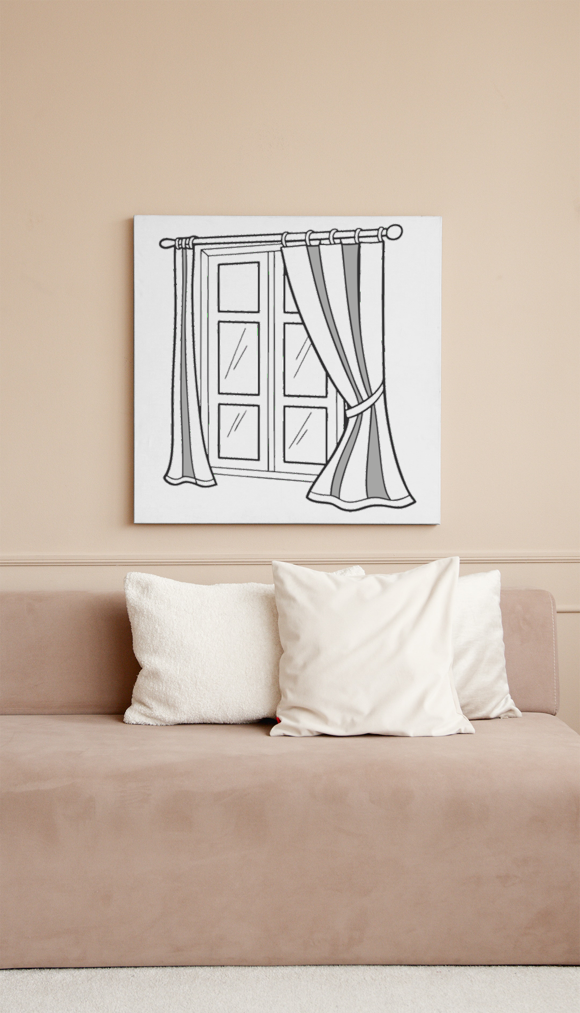 Cadre raffiné avec motif numérique, idéal pour un décor intérieur élégant